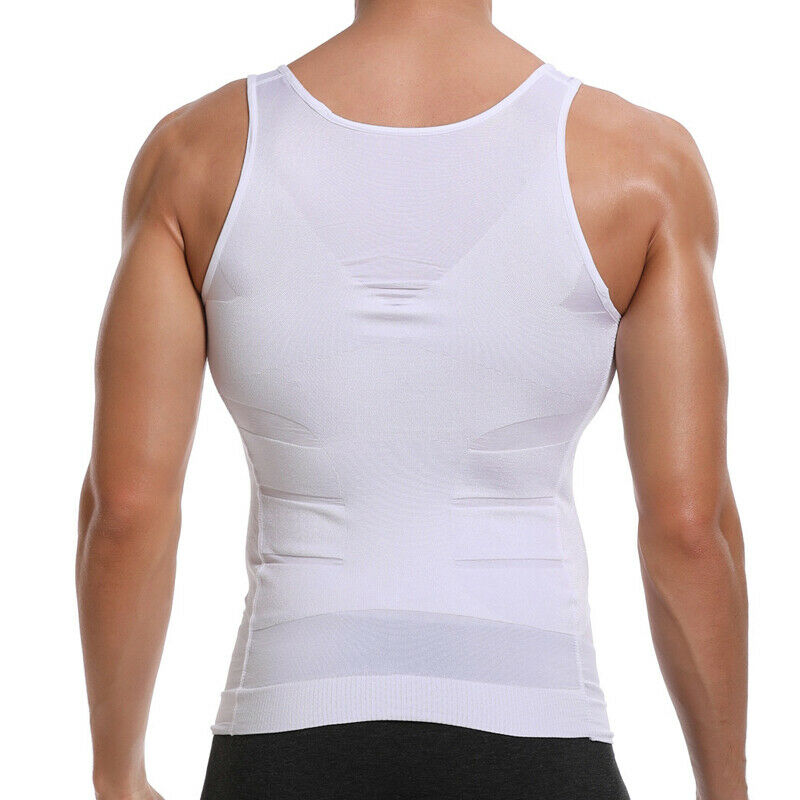 Shop Generic Mens Shirt Slimming Body Shaper Vest Workout Tank Tops Abs  Abdomen Undershirts Tank Top Shapewear Thermal Compression Shirt(#White)  Online